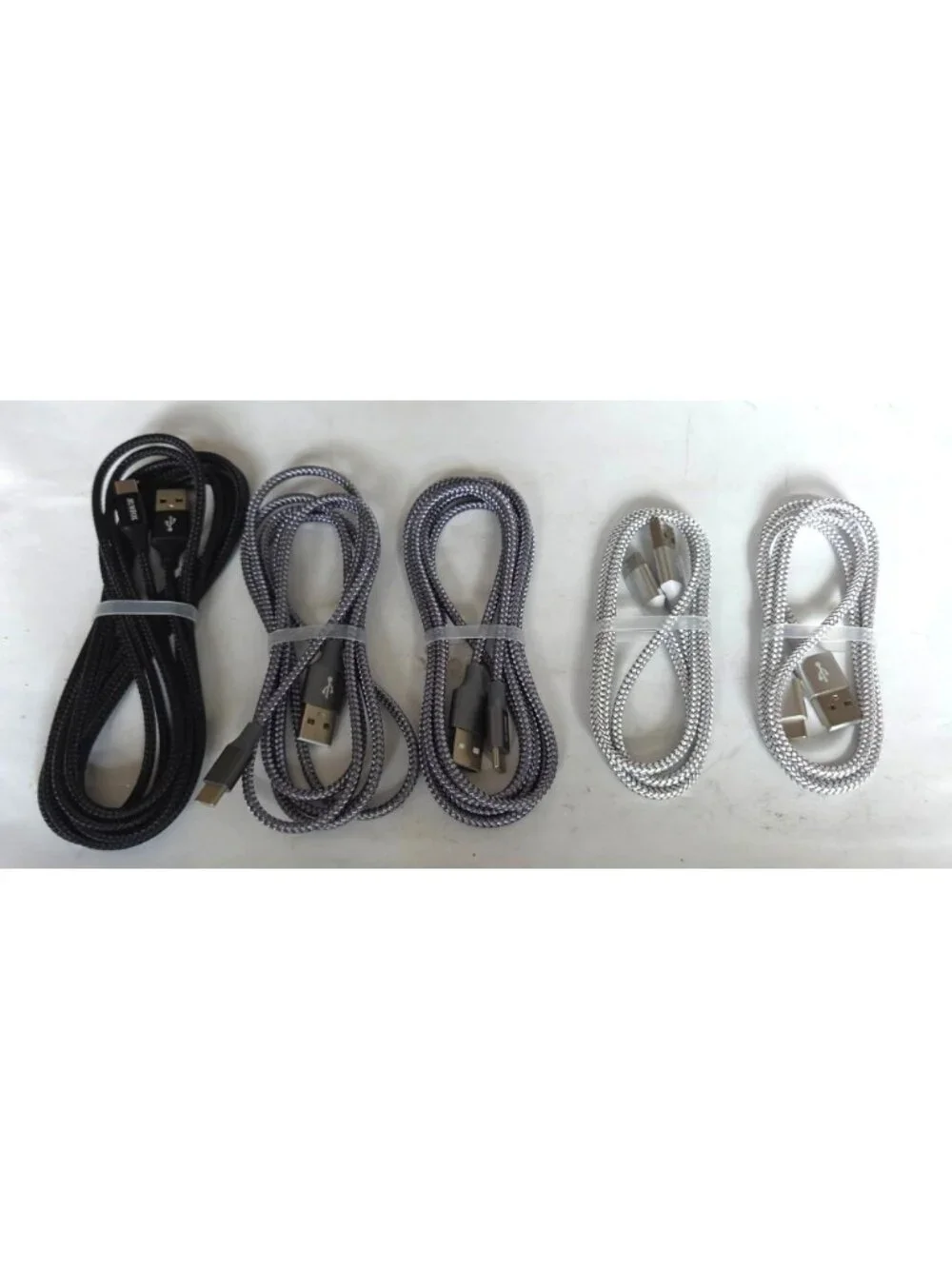 USB C Cable 5-Pack Braided Fast Charging 3/3/6/6/10 Ft iPhone Samsung Galaxy